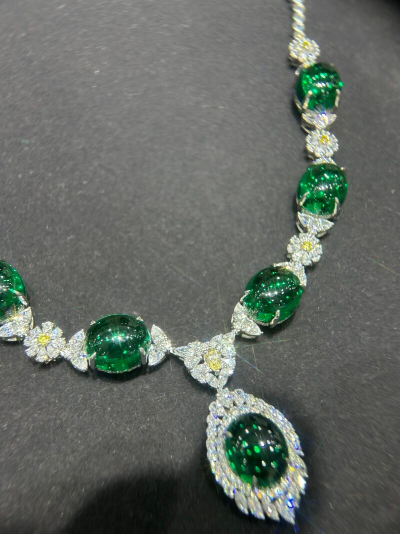 4. Lab-grown colored gemstone necklace
