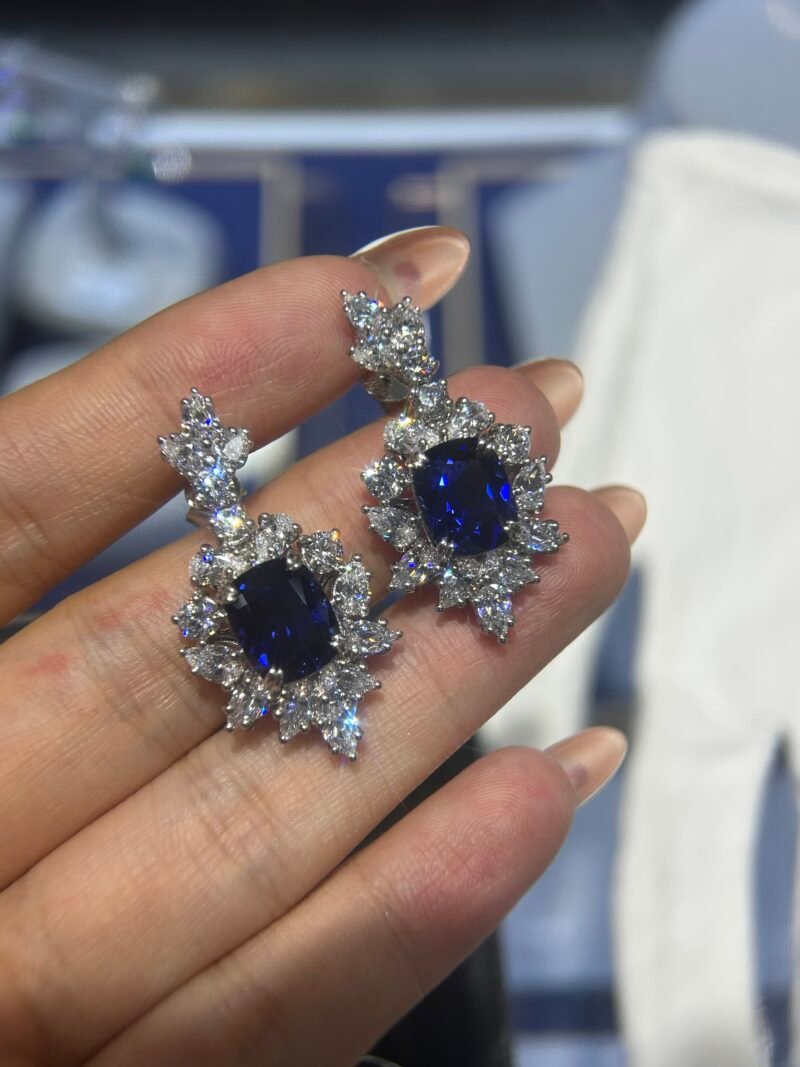 10.Lab-grown colored gemstone earrings