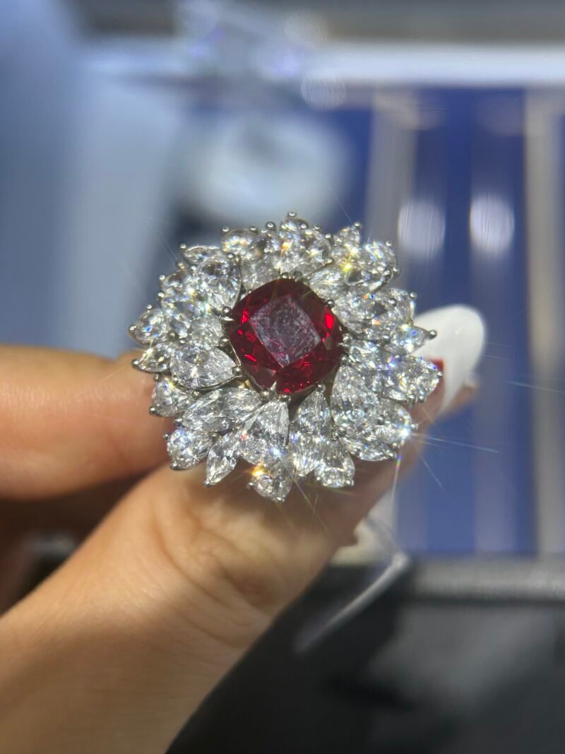 14.Lab-grown colored gemstone ring