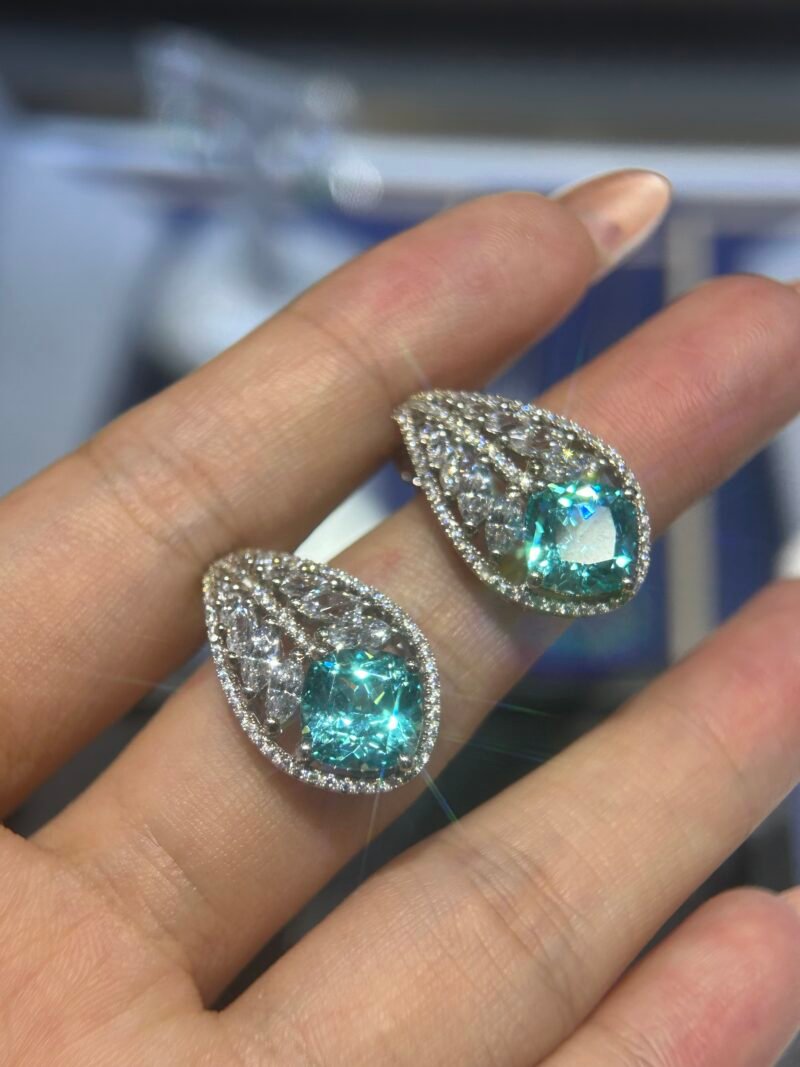 12.Lab-grown colored gemstone earrings
