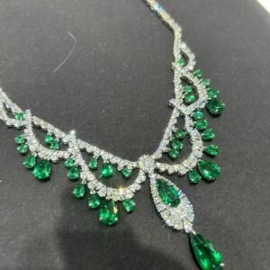 2. Lab-grown colored gemstone necklace