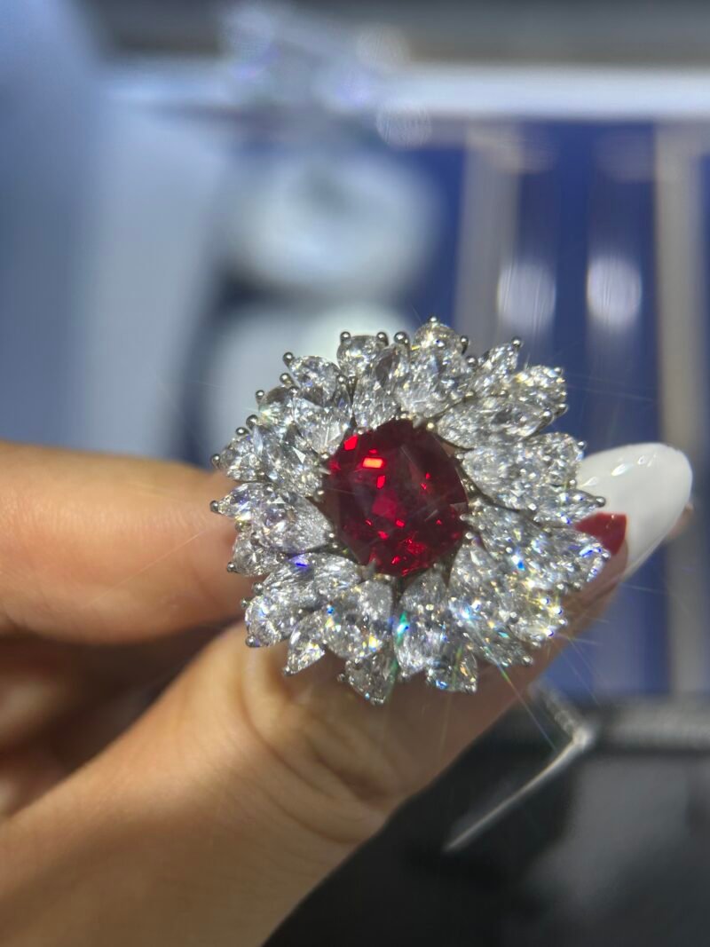 14.Lab-grown colored gemstone ring