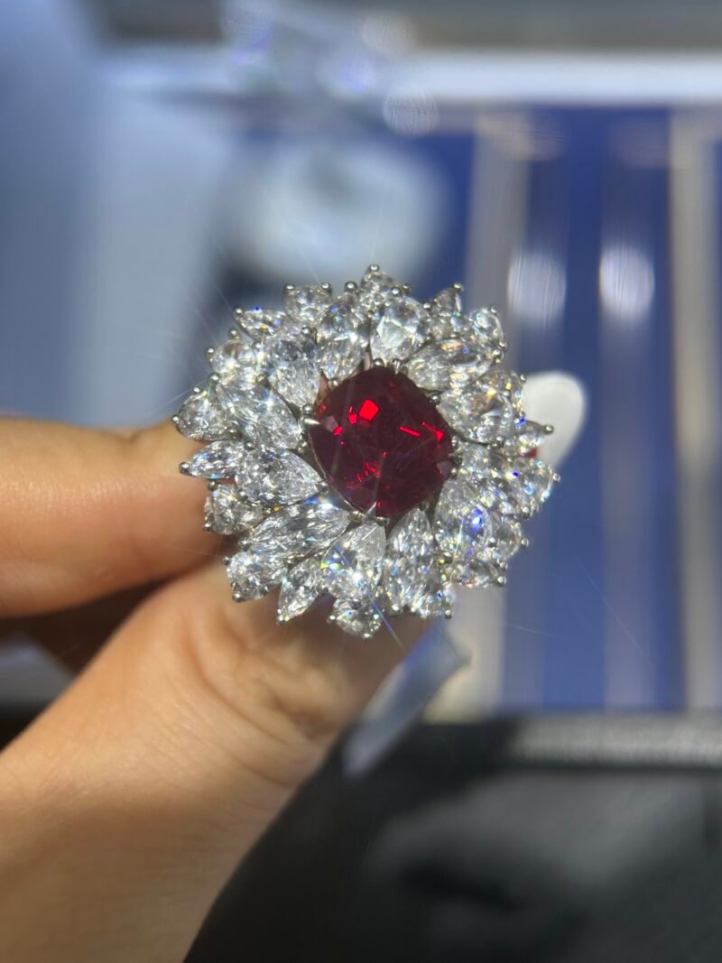 14.Lab-grown colored gemstone ring