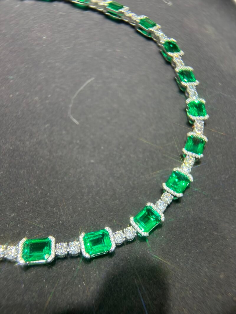 3. Lab-grown colored gemstone necklace