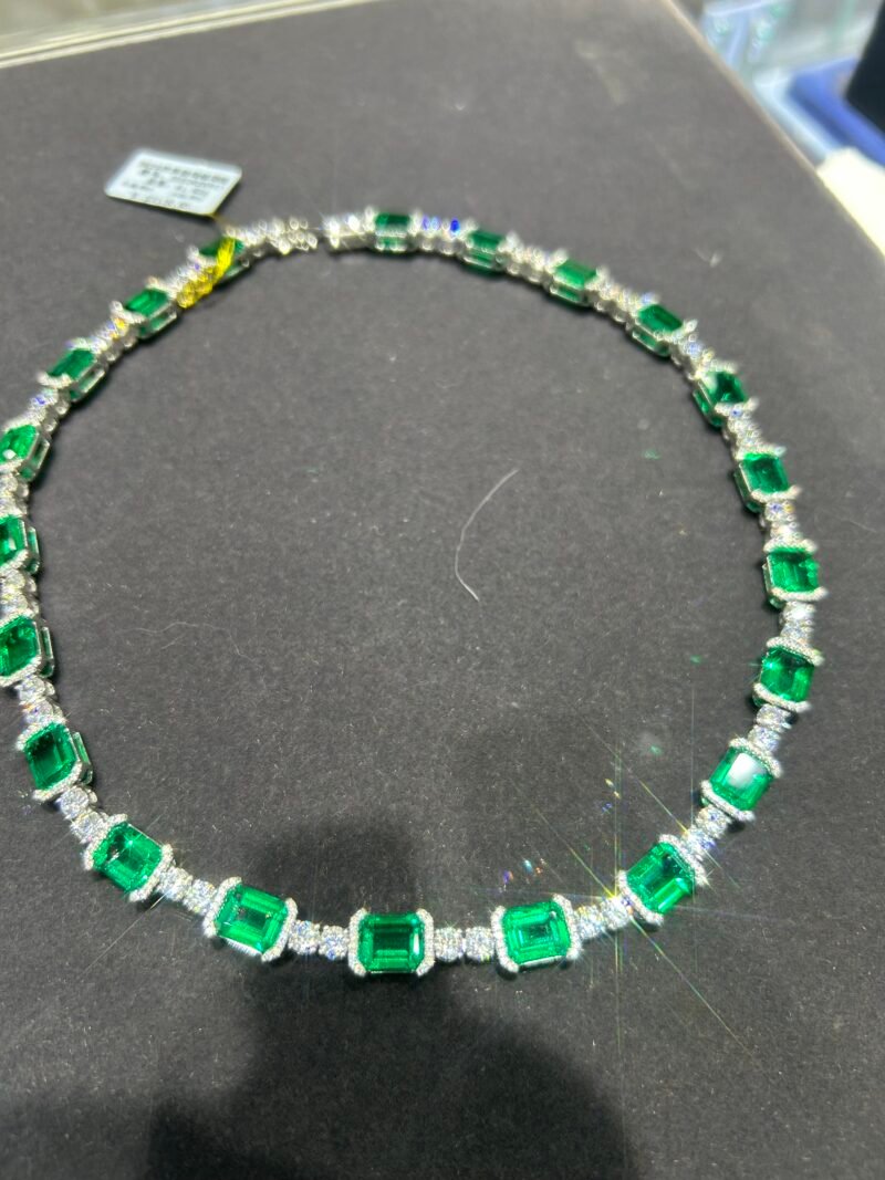 3. Lab-grown colored gemstone necklace