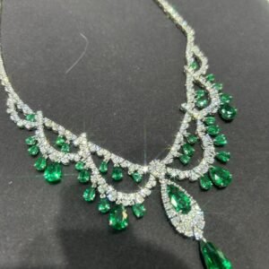 2. Lab-grown colored gemstone necklace