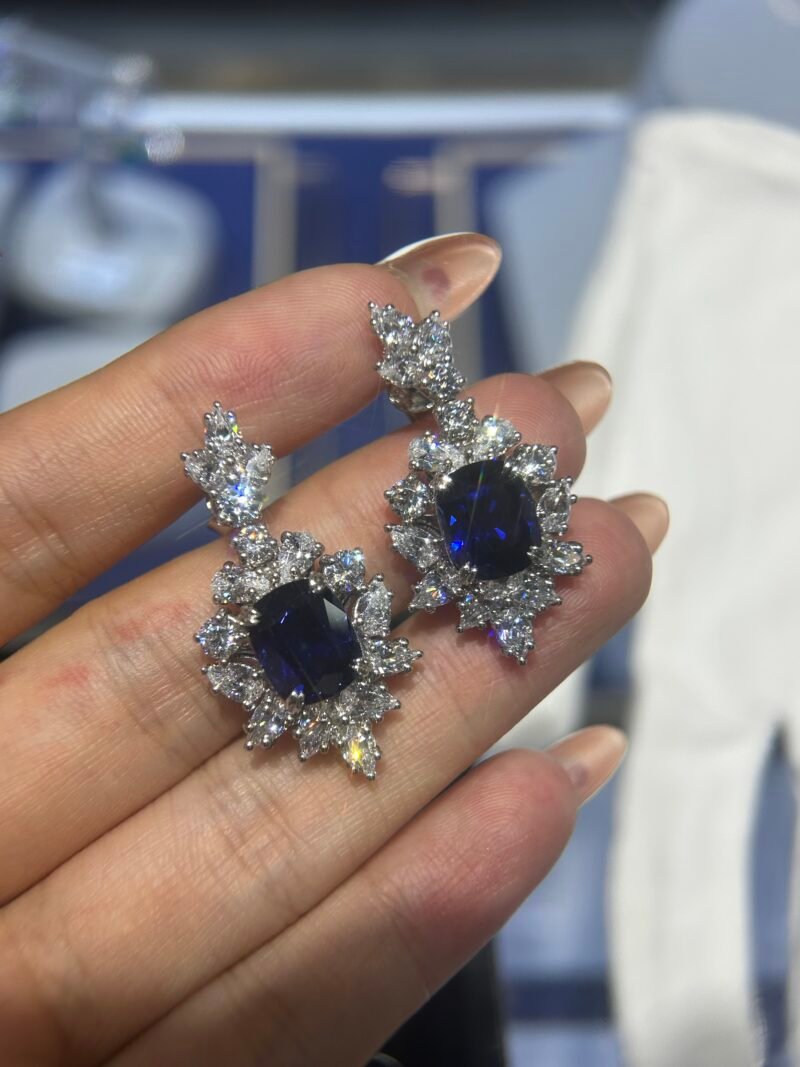 10.Lab-grown colored gemstone earrings