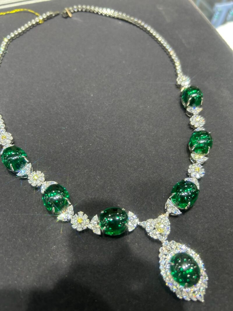 4. Lab-grown colored gemstone necklace